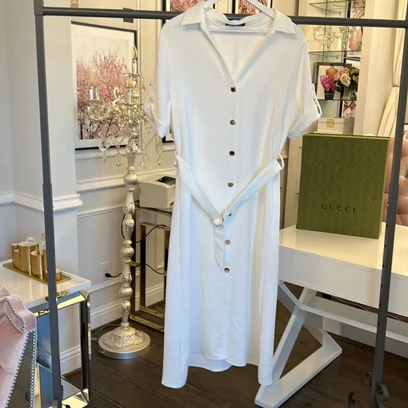 NWOT BELTED SHIRT DRESS SIZE L - Picture 12 of 16